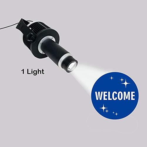 QOMOLANGMA LED Custom Image GOBO Logo Projector Light 40W Static Glass GOBO Projector Advertising Logo Light Free Custom Glass GOBO for Outdoor Use Black