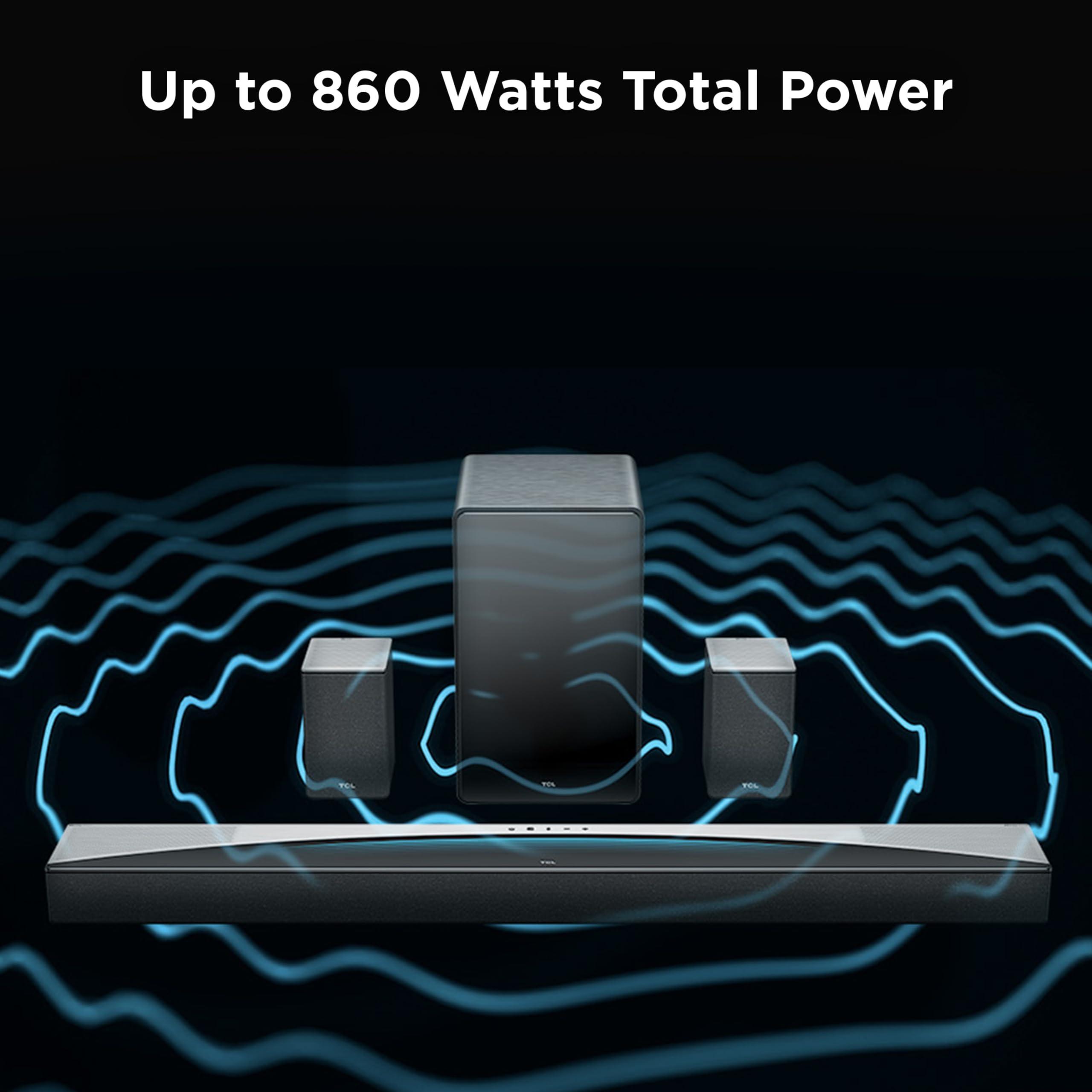 TCL TCL Q85H Q Class 7.1.4 Channel Sound Bar with Dolby Atmos, DTS:X, Ray Danz Technology, Wireless Subwoofer, Wireless Surround Speakers, and Bluetooth Music Streaming