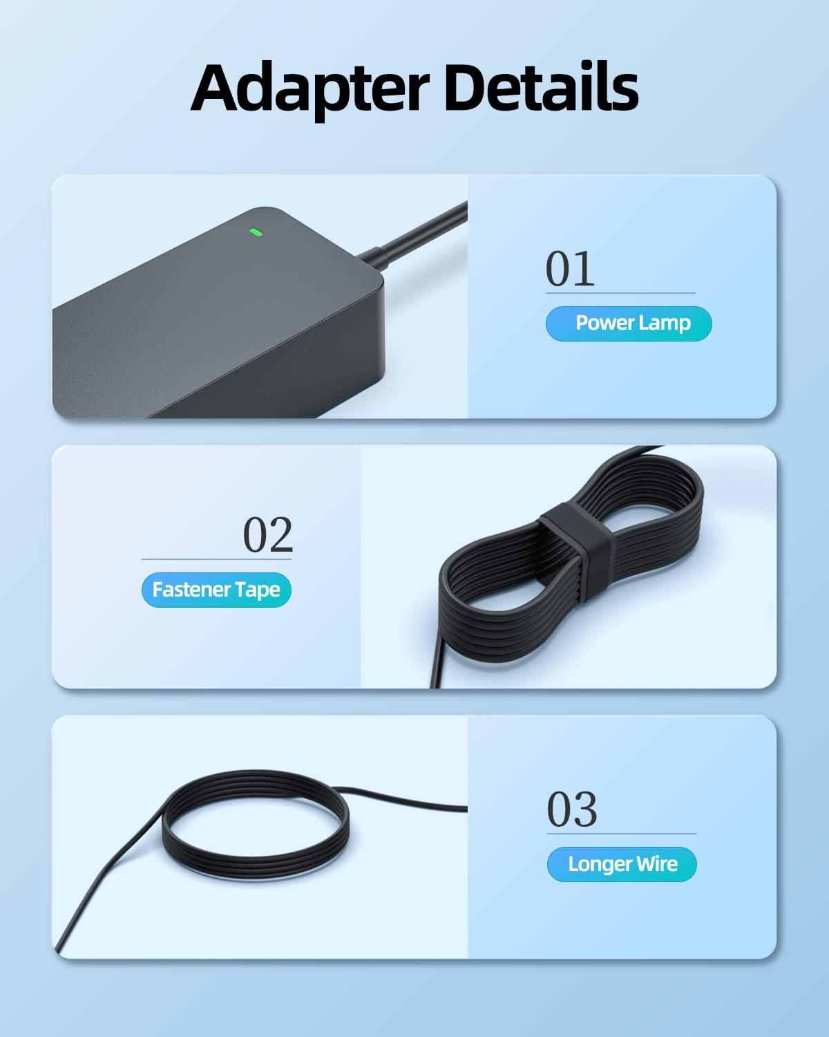 Superer 90W AC Charger Fit for LG-Monitor 27 32 34 inches 32GN650-B/GP850-B/GN63T/27GP83B 27GP850/GP83B-B/UK580-B 29WP50S 32GK60W/UP50S/UP50S-B/GN63T-B 34GP63A-B/WP65C-B STB-6500 Power Supply Adapter Cord