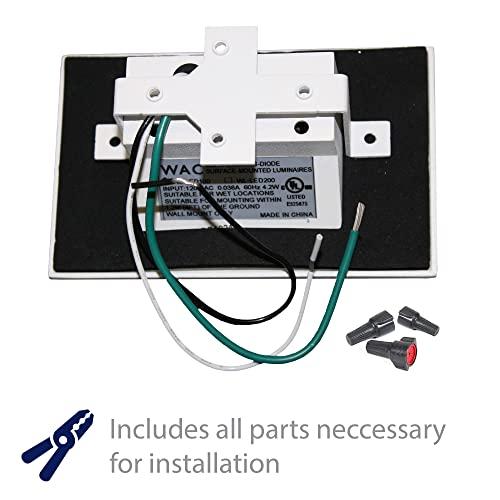 WAC Lighting WAC Landscape Lighting, LEDme 120V LED Horizontal Indoor and Outdoor Step and Wall Light 3000K Built-in LED in White