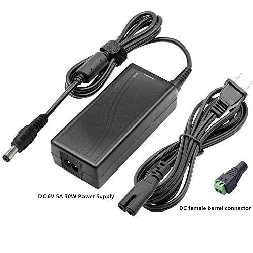 inShareplus inShareplus 6V Low Voltage Power Supply, Transformer, Power Adapter, DC 6V 10A, 60 Watt Max, AC 100-240V to DC 6V, with 5.5/2.1 DC Female Barrel Connector