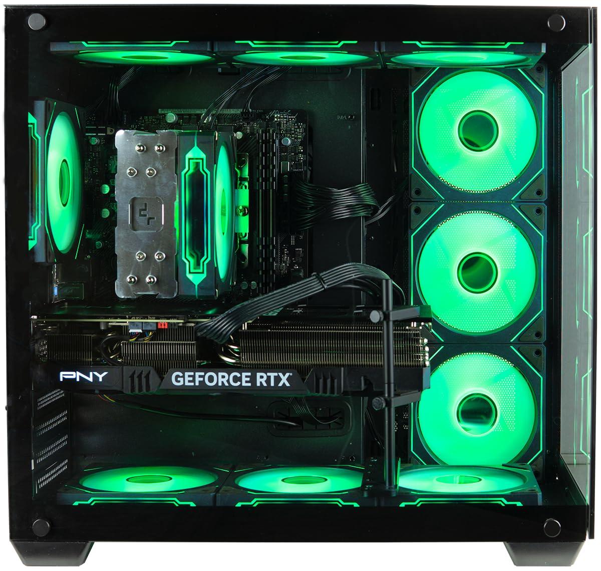 Empowered PC Panorama RTX 4060 TI Gaming PC Desktop - AMD Ryzen 7 5700X Processor, 32GB DDR4 RAM, 1TB NVMe M.2 SSD, WiFi + BT, KB&M, Windows 11 Home - Best 2024 RGB Prebuilt Tower Computer for Gamers