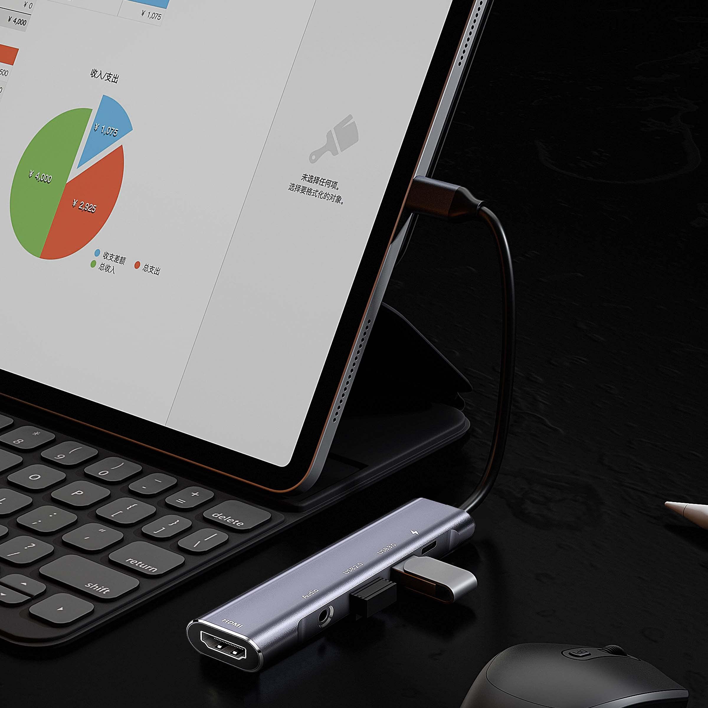 GKEAPZA USB C to HDMI Adapter Dex Dock for Galaxy S24/S23/S22/S21/Note20/TabS9/S8/S7,Type-c hub with 3.5mm Audio Jack,4K HDMI,USB3.0,PD 60W,Adapter for iPhone 15/iPad Air 4/5,iPad Mini 6,Nintendo Switch