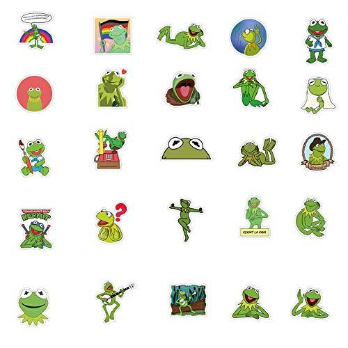 FUNSTERSIN Kermit Frog Meme Funny Stickers for Water Bottles 50pcs Cute Laptop Cars Phone Scrapbook Bike Skateboard Travel Case Bumper