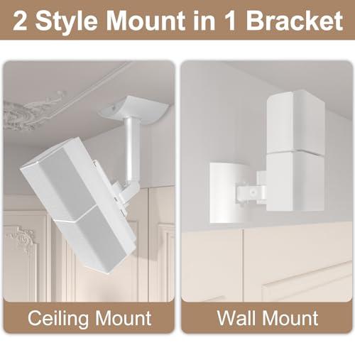Dinghosen Speaker Wall&Ceiling Mount for Bose UB-20,UB-20 Series II Speaker Wall Mount Bracket for Bose Cube Speakers/Lifestyle/CineMate/Surround/SoundTouch/Acoustimass Home System Tilt&Swivel Adjustable(White)