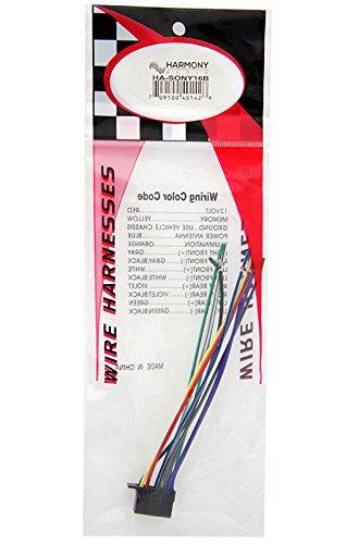 Harmony Audio Harmony Audio Compatible with Sony CDX-GT575UP HA-SONY16B Aftermarket Stereo Radio Receiver Replacement Wire Harness Cable