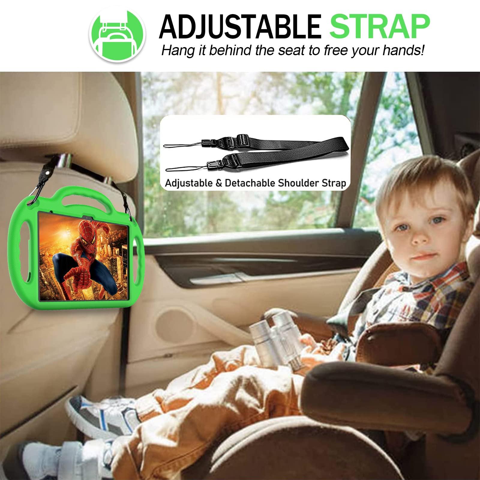 SUPNICE SUPNICE iPad 10th Generation Kids Case, iPad 10.9 Case, [Shoulder Strap][Light Weight Handle] Stand Child Protective Cases Shockproof Cover for iPad 10.9 inch 2022 (10th Gen) - Green