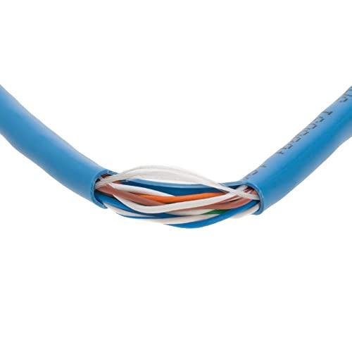 Cables Direct Online 1000ft Cat5e Solid 24AWG Cable UTP Cat5 Bulk Pull Box Network Copper Clad Aluminum Wire (Unshielded (UTP), Blue)