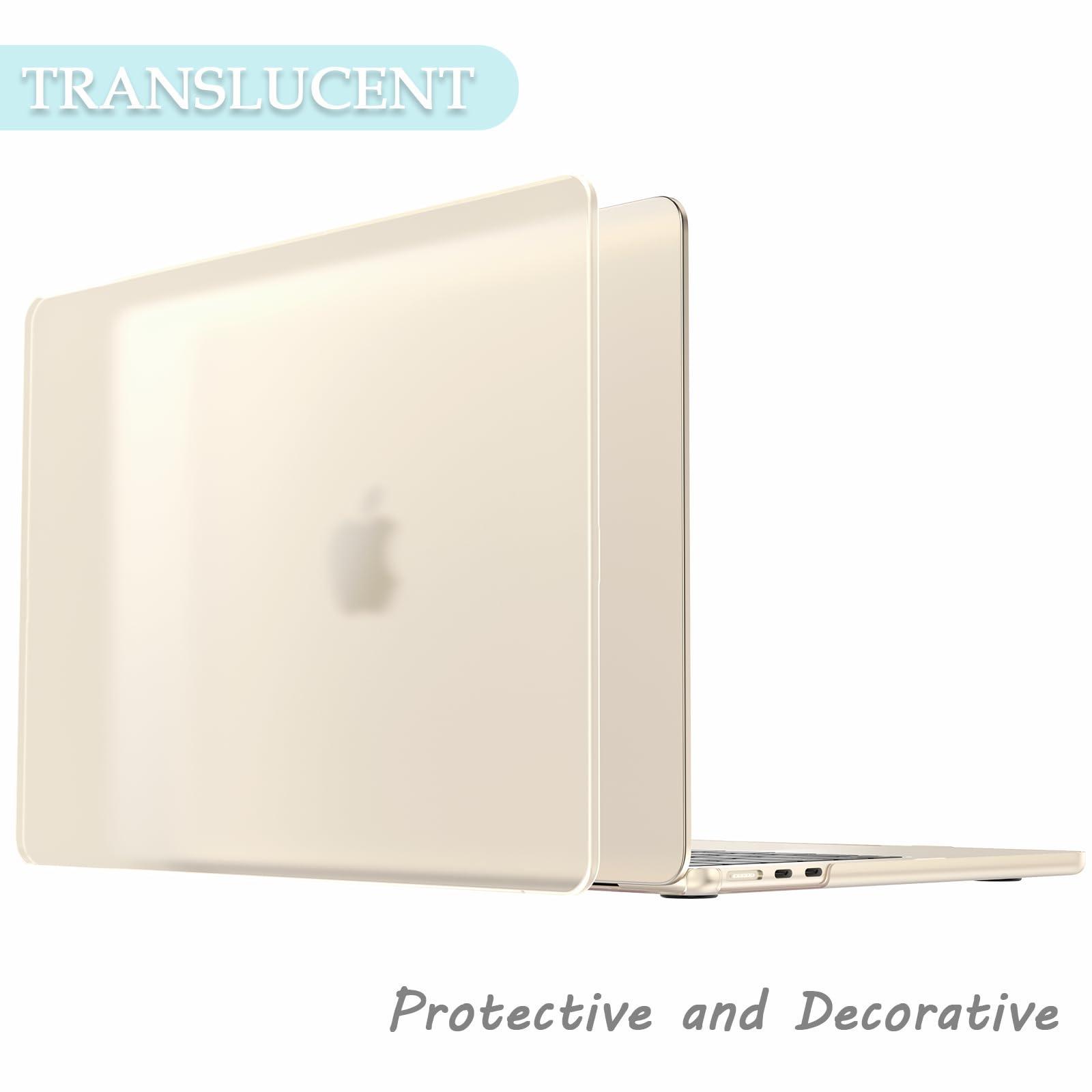 B BELK B BELK Compatible with 2025 MacBook Air 13 inch Case M4 M3 M2 2024-2022 Model A3240 A3113 A2681, [Same as Bare] Protective Hard Shell for MacBook Air 13.6" + Screen & Keyboard Cover, Clear Starlight