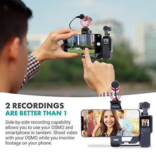 Movo Movo OPR-50 Smartphone Video Rig Compatible with DJI OSMO Pocket 1, 2 - Includes Mount and 2X Shoe Mount for Microphone, Light, and More - Phone Stabilizer for Video Recording