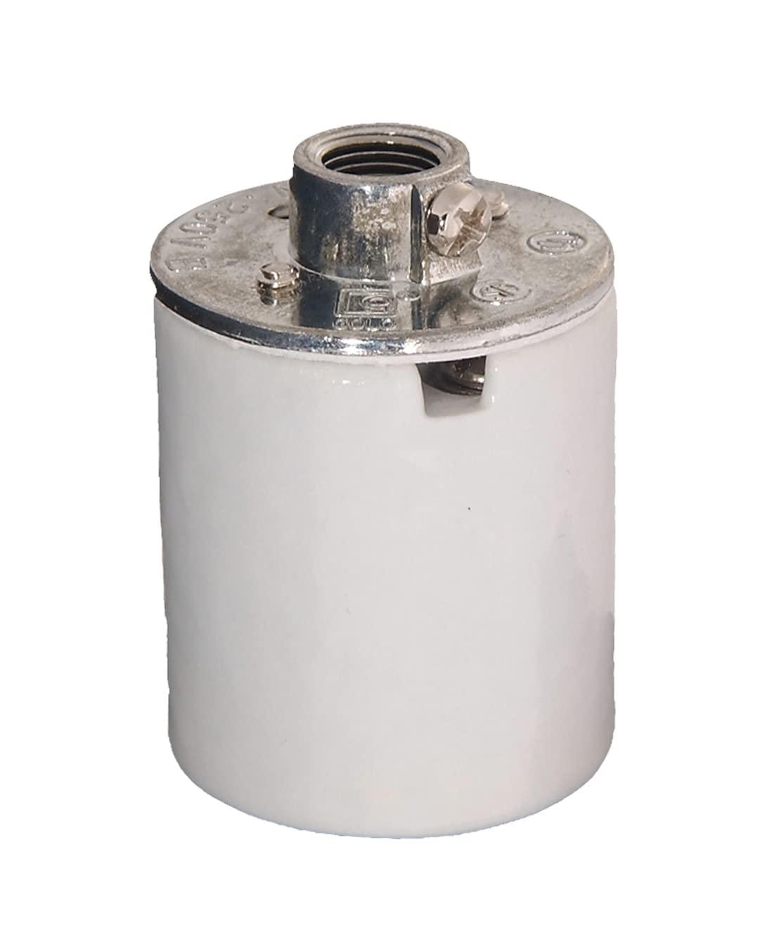 B&P Lamp B&P Lamp E26 Heat Resistant Keyless Porcelain Socket for Ceiling Fixtures and Lamp Repair, 1/8IP Cap