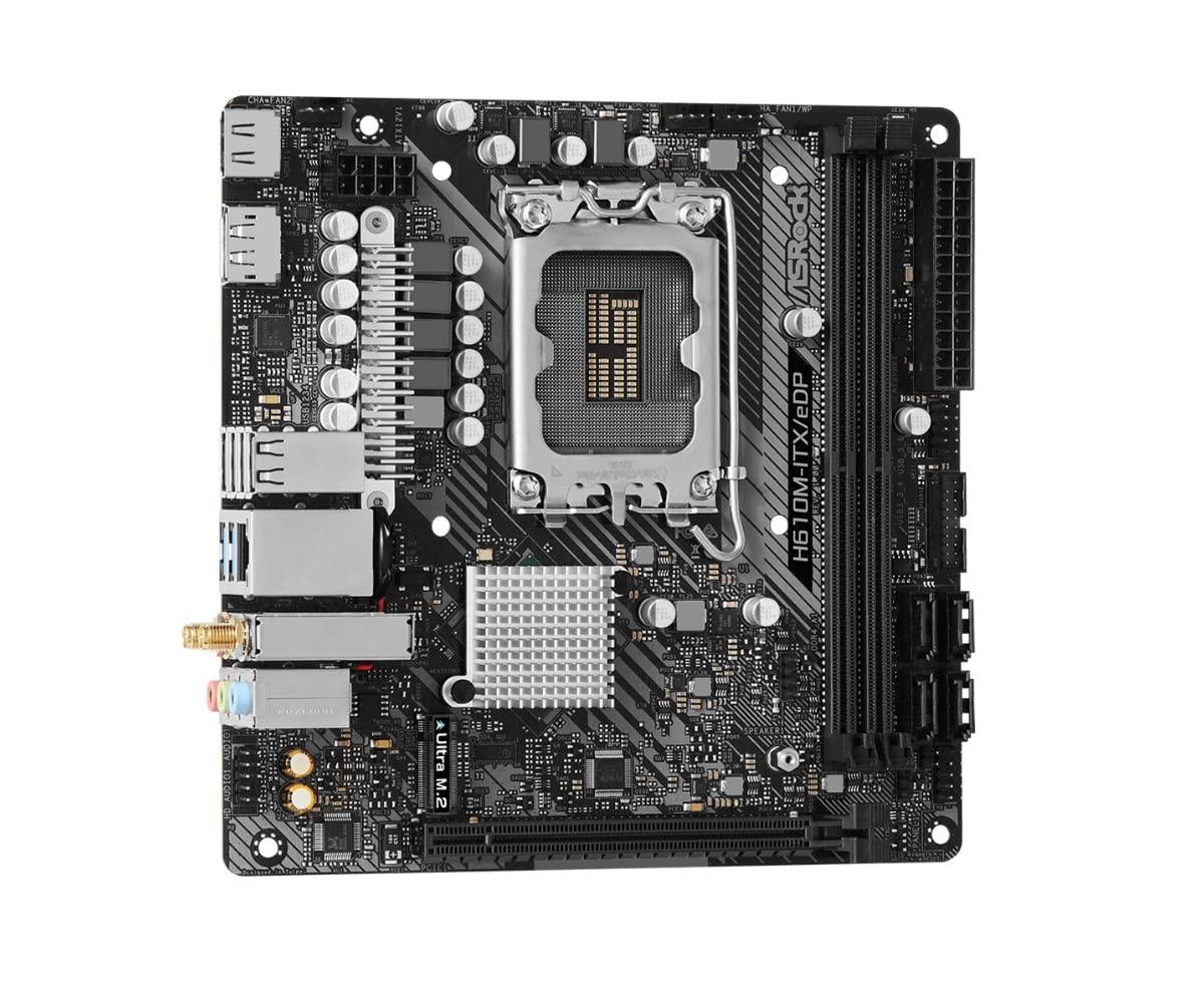 ASRock ASRock H610M-ITX/eDP Desktop Motherboard - Intel H610 Chipset - Socket LGA-1700 - Mini ITX