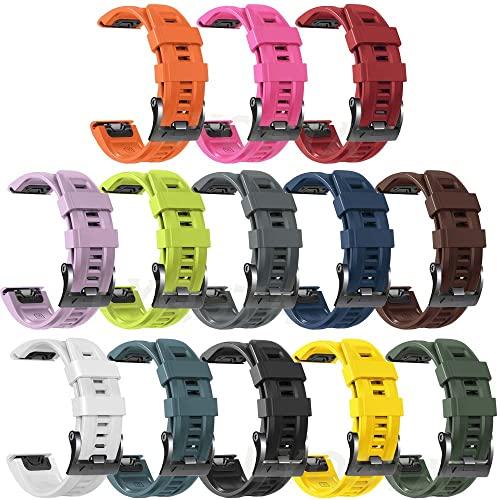 FNDWJ FNDWJ Official Silicone Watch Strap For Garmin Fenix 7 7X 5 5X Plus 6 6X Pro 3 3HR Smartwatch Band Watchband Bracelet Epix/Instinct2 (Color : H, Size : QuickFit 22mm)