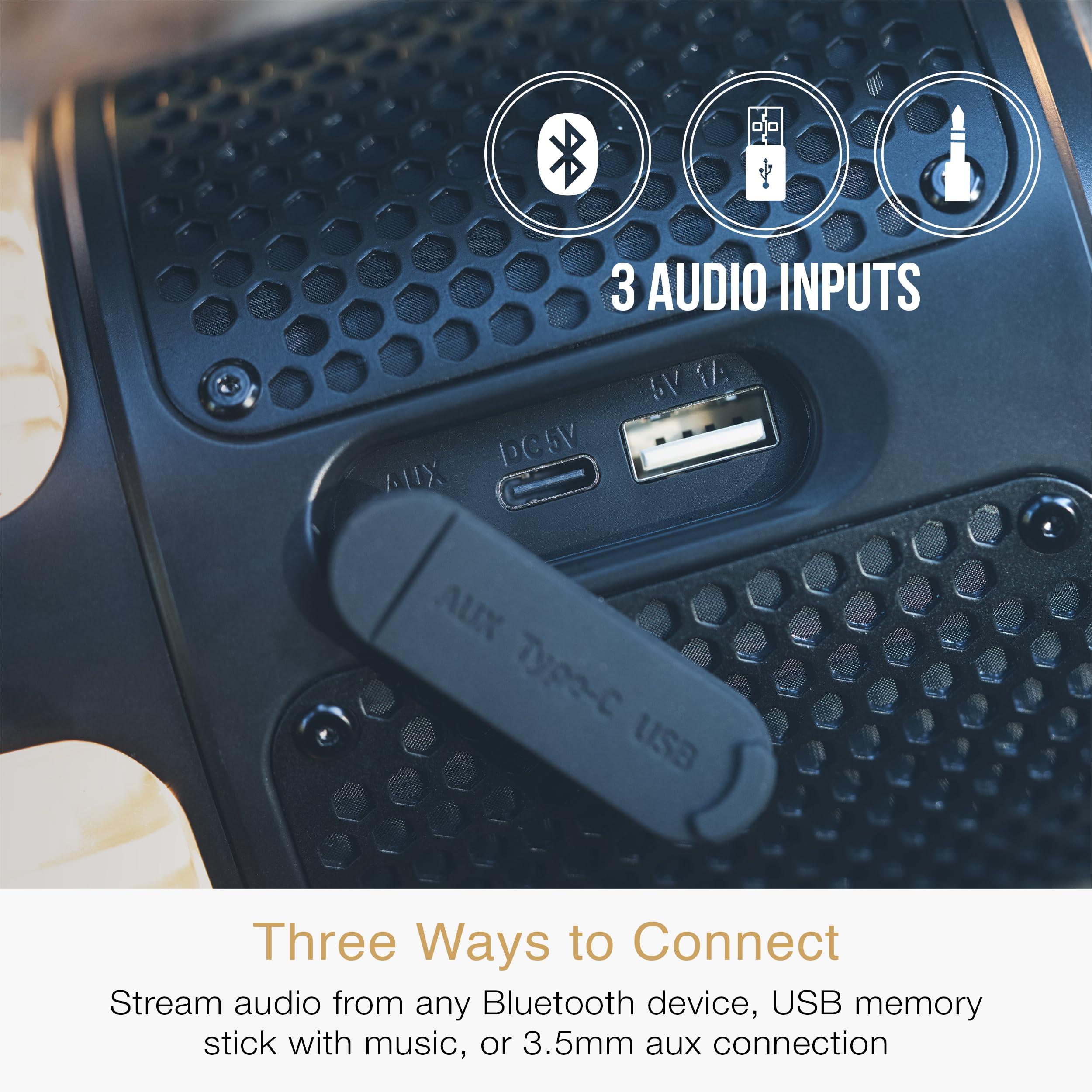 MEE audio MEE audio lightSPKR Bluetooth Wireless Speaker w/Camping Lantern: 360 Audio, 3 Audio Modes, 2 Light Colors & Infinite Brightness Adjustment, IPX6 Waterproof for Indoor & Outdoor use (Midnight Black)