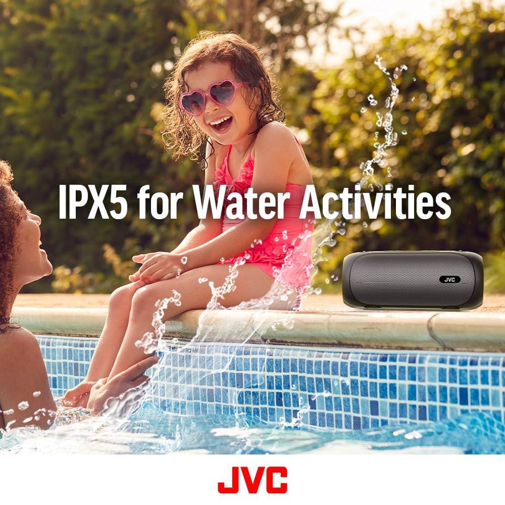 JVC JVC Illuminated Portable Wireless Speaker with 30W max outputs, Dynamic Sound, Bluetooth 5.0, TWS Capability, USB-C, AUX in, up to 6-Hour Battery Life - SPPA7BTA (Navy)