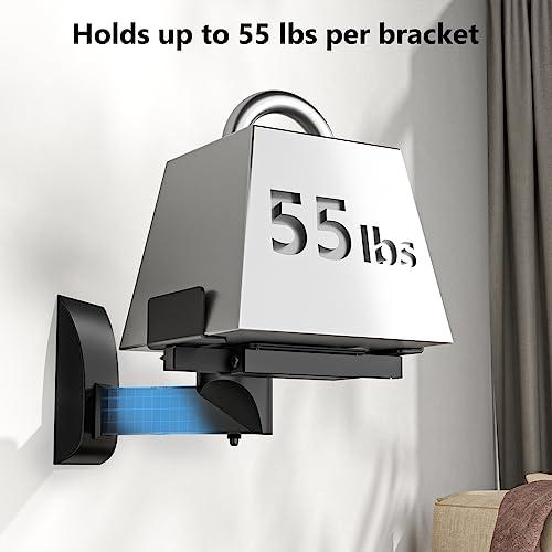 WALI WALI Speaker Wall Mounts, Dual Side Clamping Bookshelf Mounting Bracket for Large Surrounding Sound Speakers, Hold up to 55 lbs. (SWM201), 1 Pair, Black