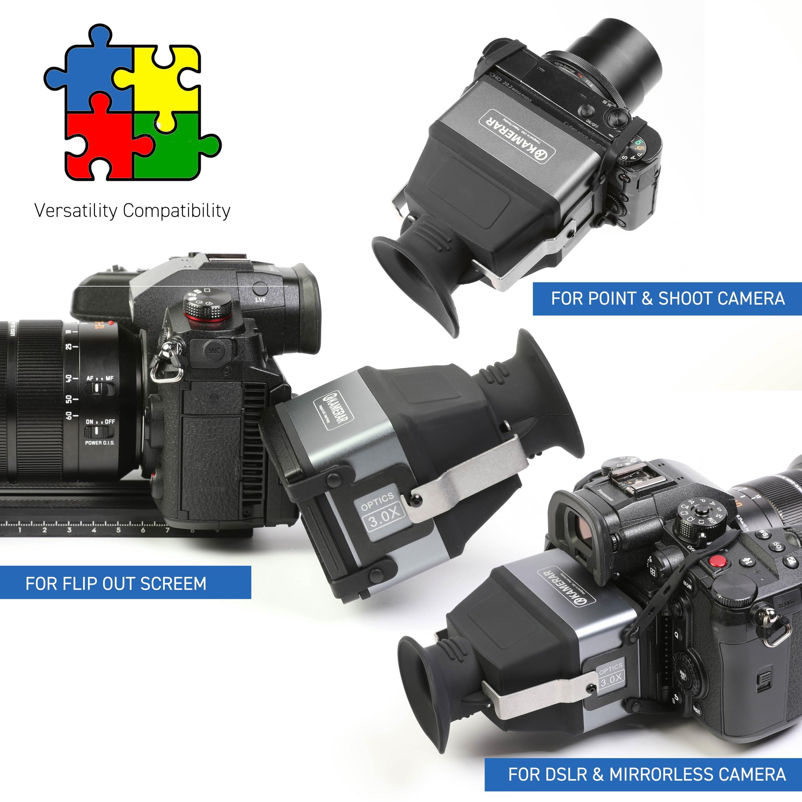 Kamerar Kamerar CVF-2 LCD Viewfinder 3X Magnifier for 3.0" and 3.2" LCD Screen for Canon, Nikon, Pentax, Sony DSLR
