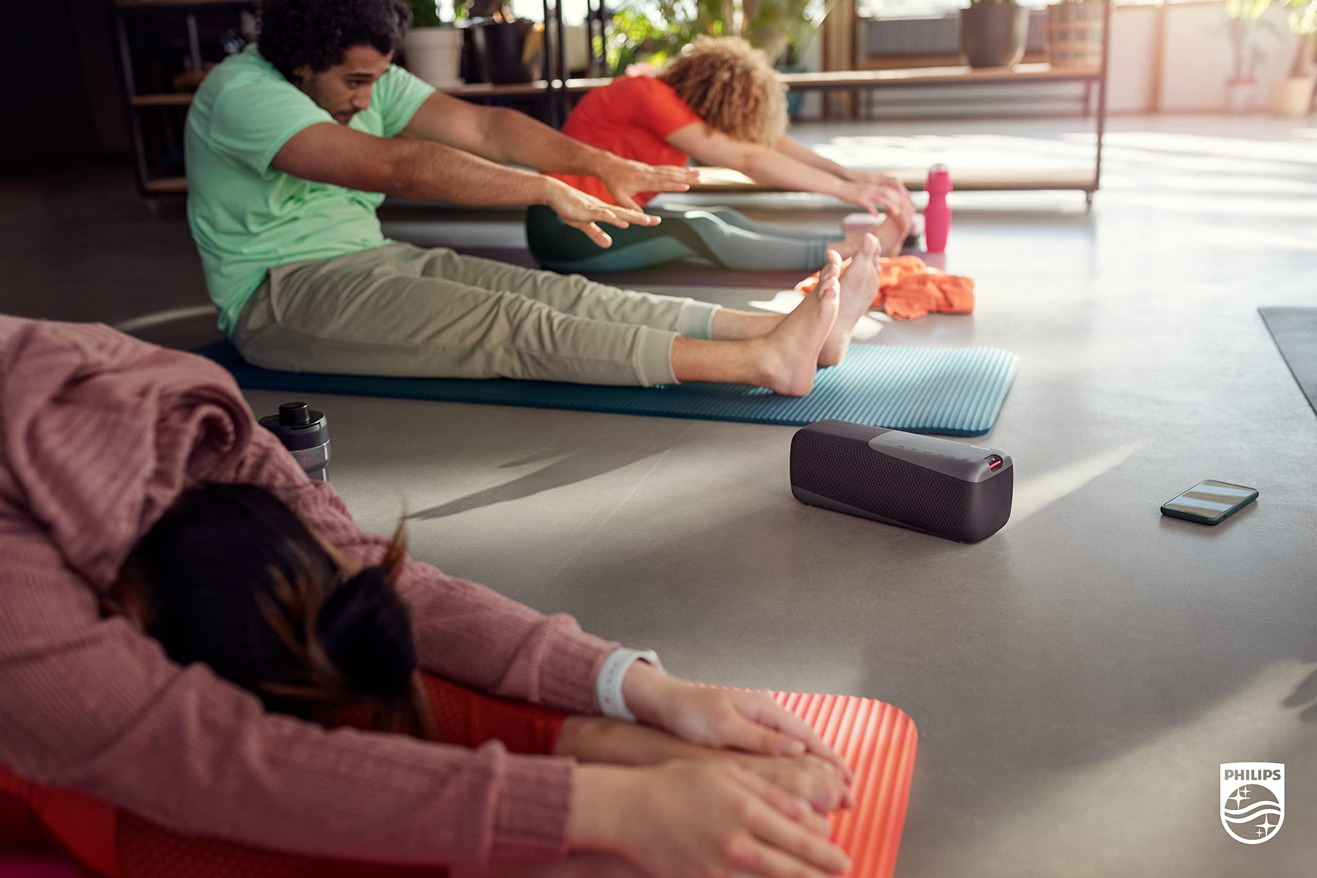 Philips Audio Philips S7807 Wireless Bluetooth Speaker, 7000 Series - 40W Output, IP67 Waterproof, 24-Hour Playtime, Portable with Built-in Microphone, Voice Assistant, USB-C, and Power Bank, Black