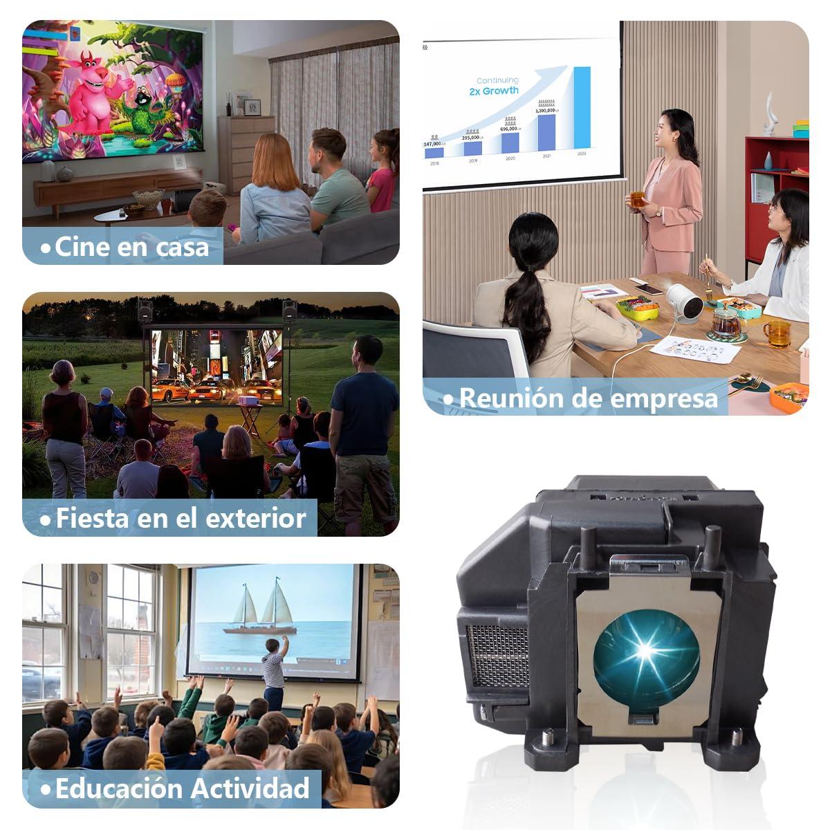 SORNEICDR Projector Lamp for Epson EL PLP67/V13H010L67 EB-S02 EB-S02H EB-X11 EH-TW480 EH-TW550 EB-X12 EB-X02 EB-S01 EB-S11 EB-S12 Home Cinema 500 707HD 710HD 7 50HD H436B H433B EX3210 EX3212, with Housing