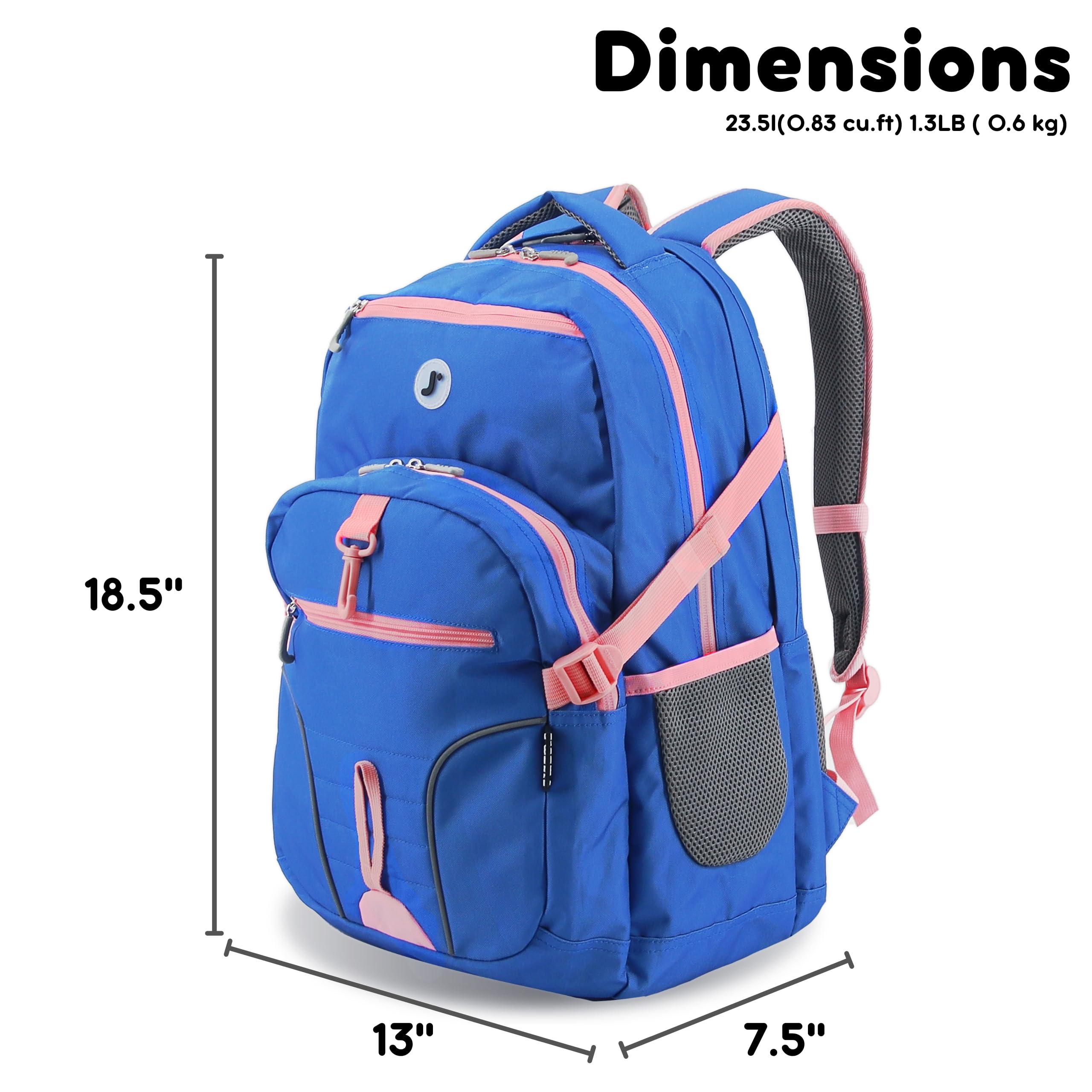 J World New York J World New York Atom Multi-Compartment Laptop Backpack, Navy Pink, One Size