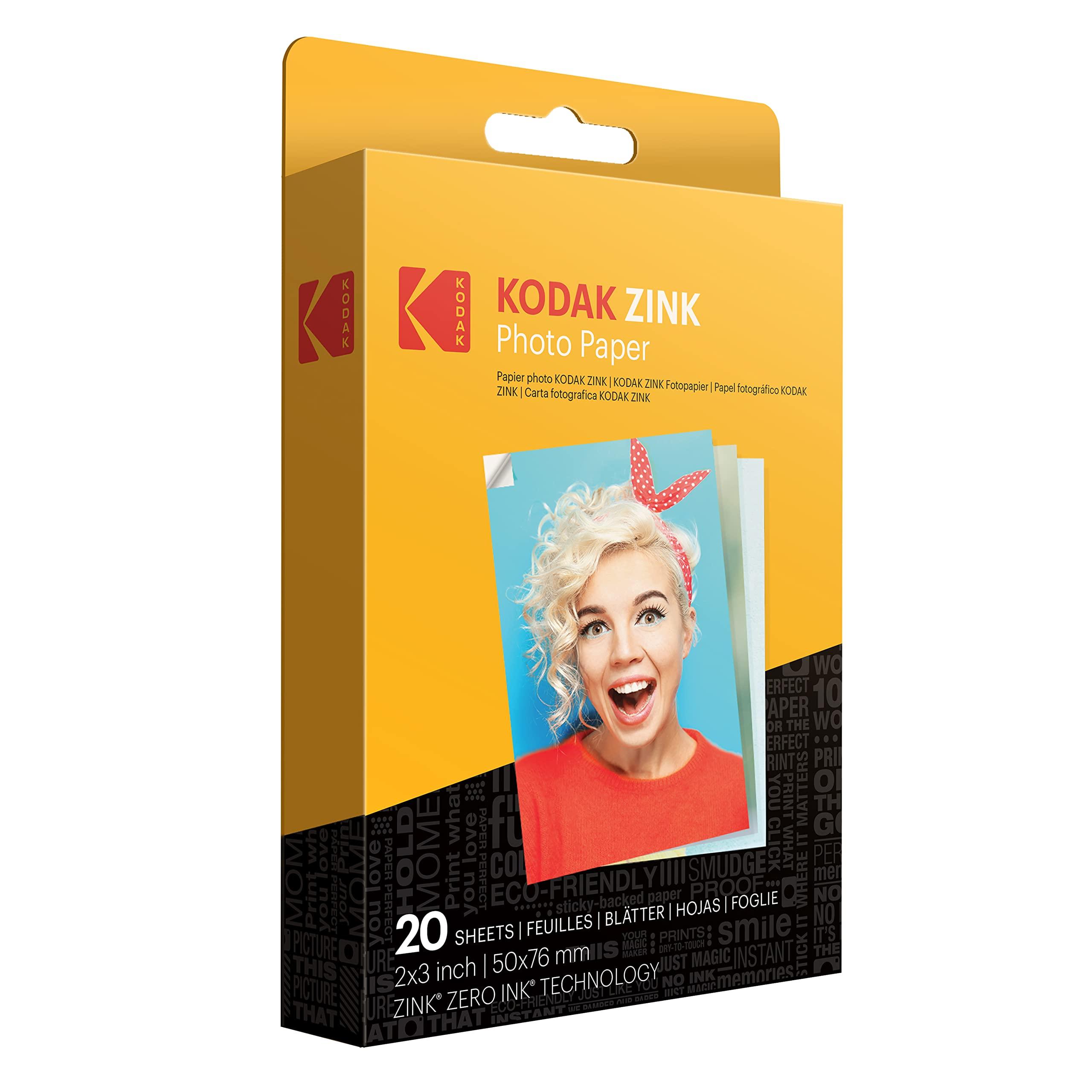 KODAK KODAK Step Slim Instant Mobile Photo Printer - Kit: 20 Pack Zink Paper, Case, Photo Album, Markers, Sticker Sets