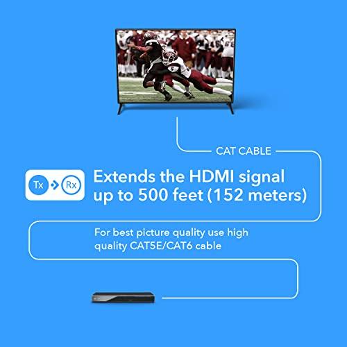 OREI OREI 1080p HDBaseT HDMI Extender over Cat5e/6 Ethernet LAN cable - Up to 500 Feet, Supports HDCP 1.4, Bi-Directional IR, HDMI Loop-out, RS-232, PoC, HDMI Balun (EX-500IR)