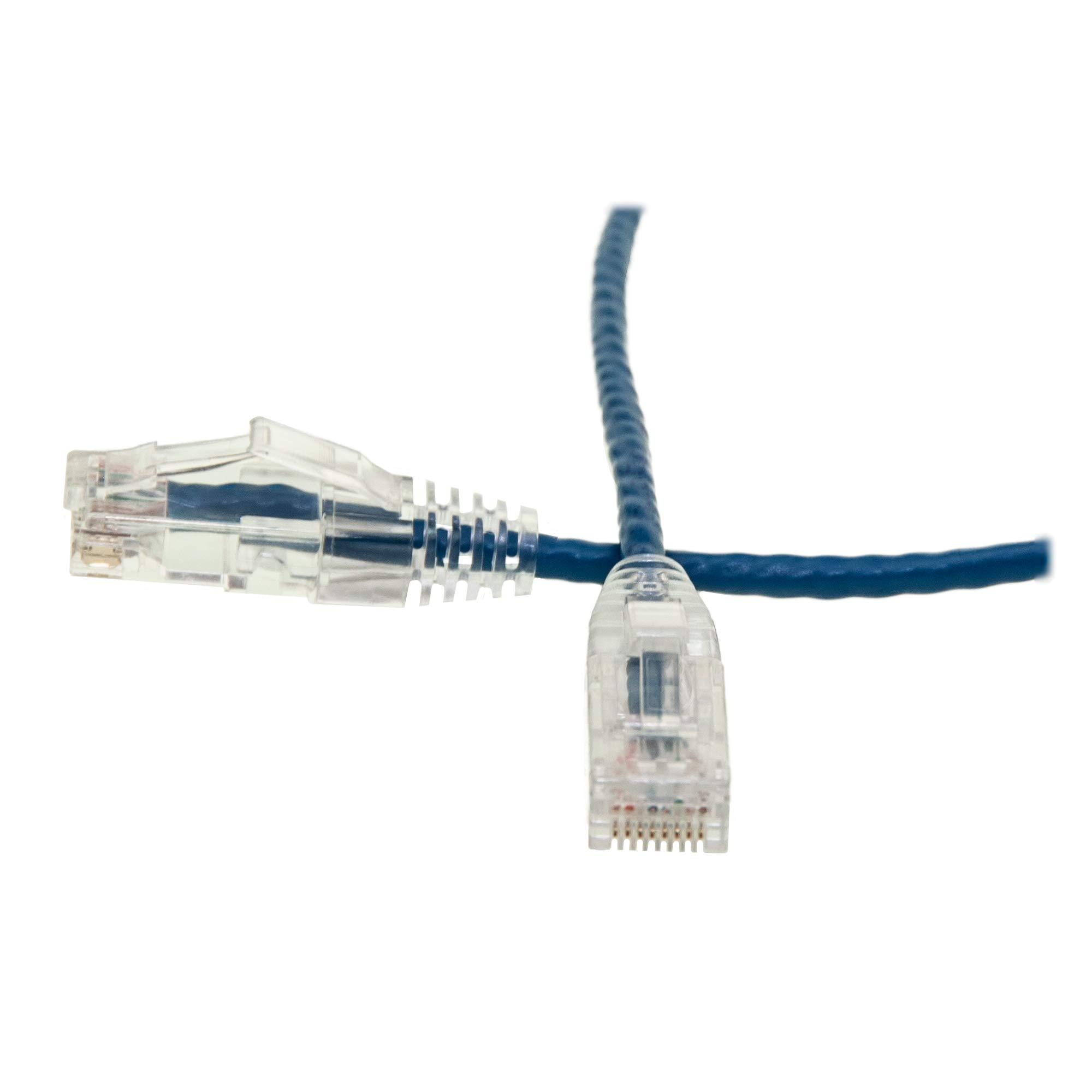 CableWholesale CableWholesale Cat6 Slim Ethernet Patch Cable, 28AWG, ETL Approved, RJ45 Gold Plate Connector Snagless/Boot Unshielded Twisted Pair (UTP), Internet Network Patch Cable, Blue, 5 Foot