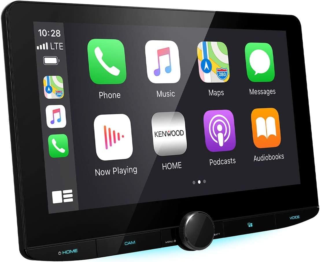 Kenwood Kenwood DMX1037S 10.1" Floating Panel Digital Multimedia Receiver | Apple CarPlay Android Auto Ready | Plus CMOS-230 Rearview Camera with Universal Mounting Hardware & Video Cable