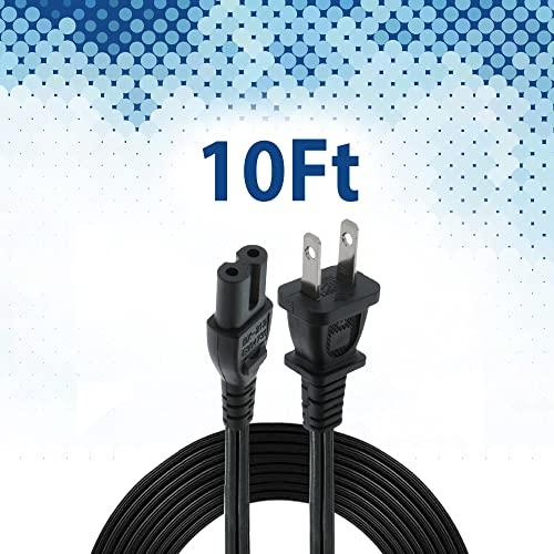 XTREME DIGITAL LIFESTYLE ACCESSORIES Xtreme 10 Foot Non-Polarized Replacement Power Cord for TVs, Game Consoles, Cable/Satellite Boxes, Printers, Soundbars, Home Theaters, Speakers & More, Works with Samsung, LG, TLC, PlayStation & More