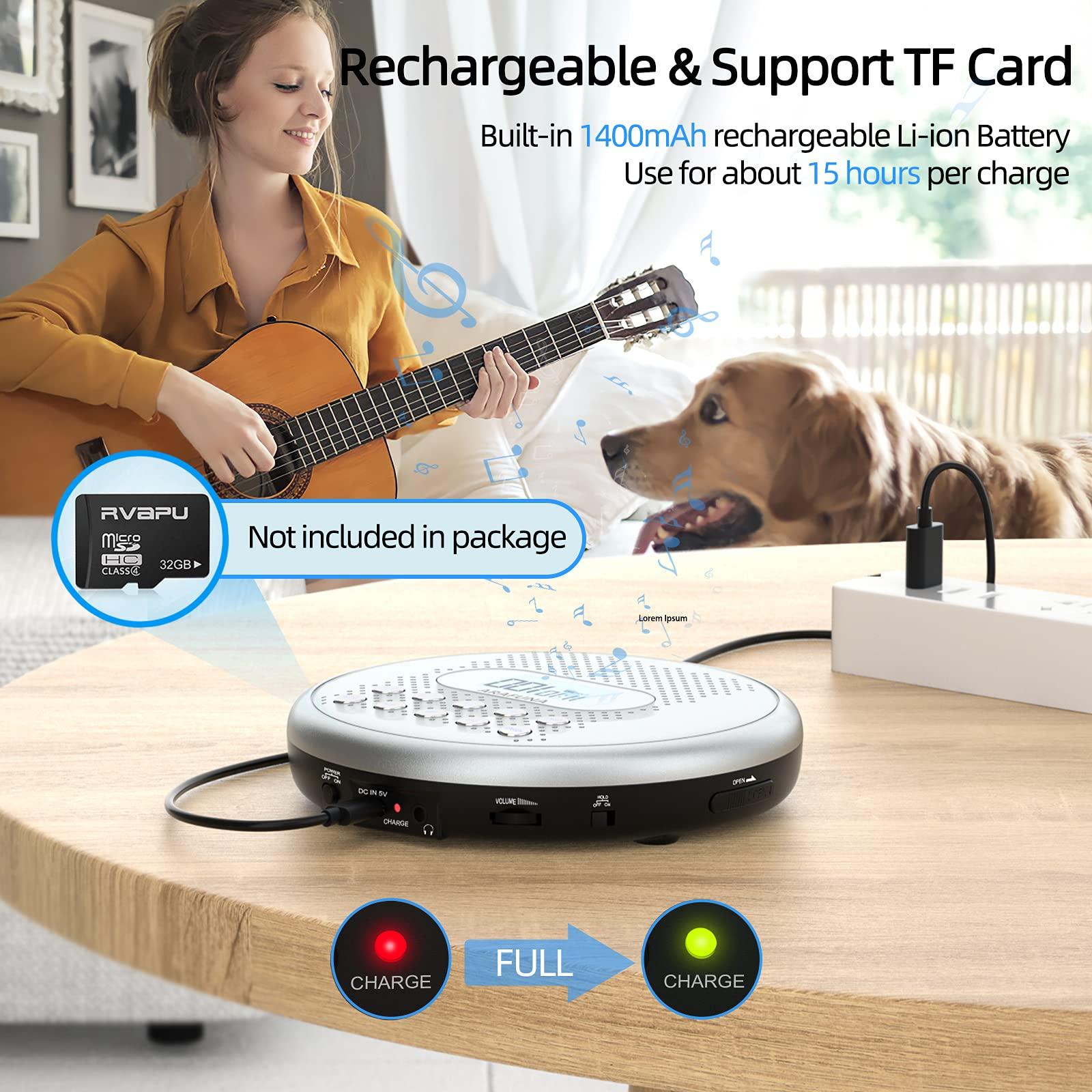 Arafuna ARAFUNA CD Player Portable, Rechargeable Portable CD Players for Car with Speakers, Anti-Skip Walkman CD Player with Backlit Button, LCD Display and AUX Cable