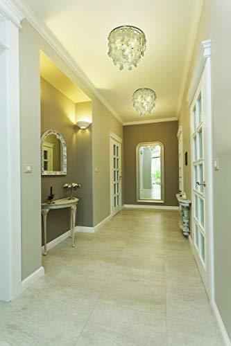 VAXCEL VAXCEL Elsa 16-in W Satin Nickel Capiz Shell Coastal Flush Mount Ceiling Light Fixture