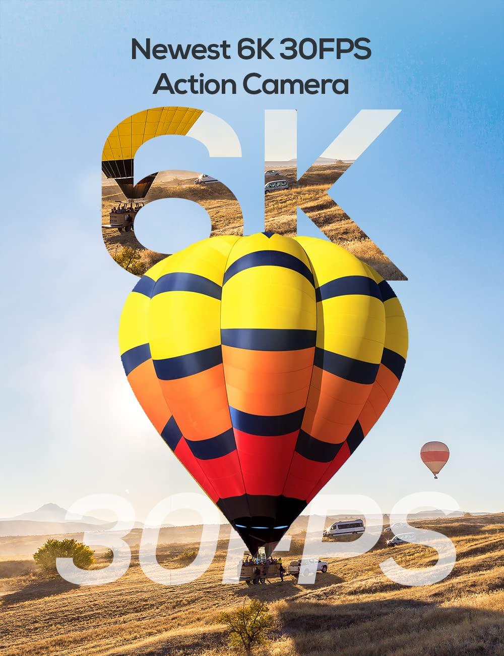 iZEEKER iZEEKER Action Camera 4K 60FPS with Touchscreen, 40M Underwater Camera Waterproof, Dual Screen Vlog Camera with EIS, WiFi, Remote Control with 2X 1350mAh Batteries, Battery Charger and Accessory Kit