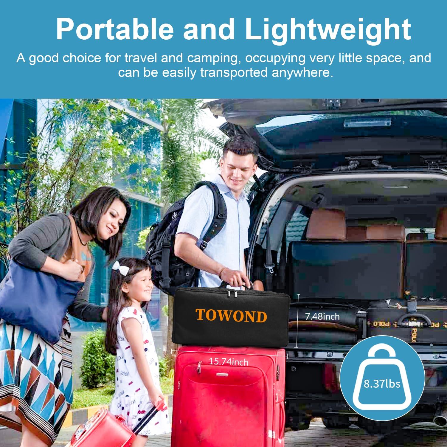 TOWOND Projector and Screen Outdoor Combo, Towond 120 inch Projection Screen with Stand Wrinkle-Free Foldable with Carry Bag, Mini Projector with Android TV 11.0 1080P Movie Projector with WiFi and Bluetooth