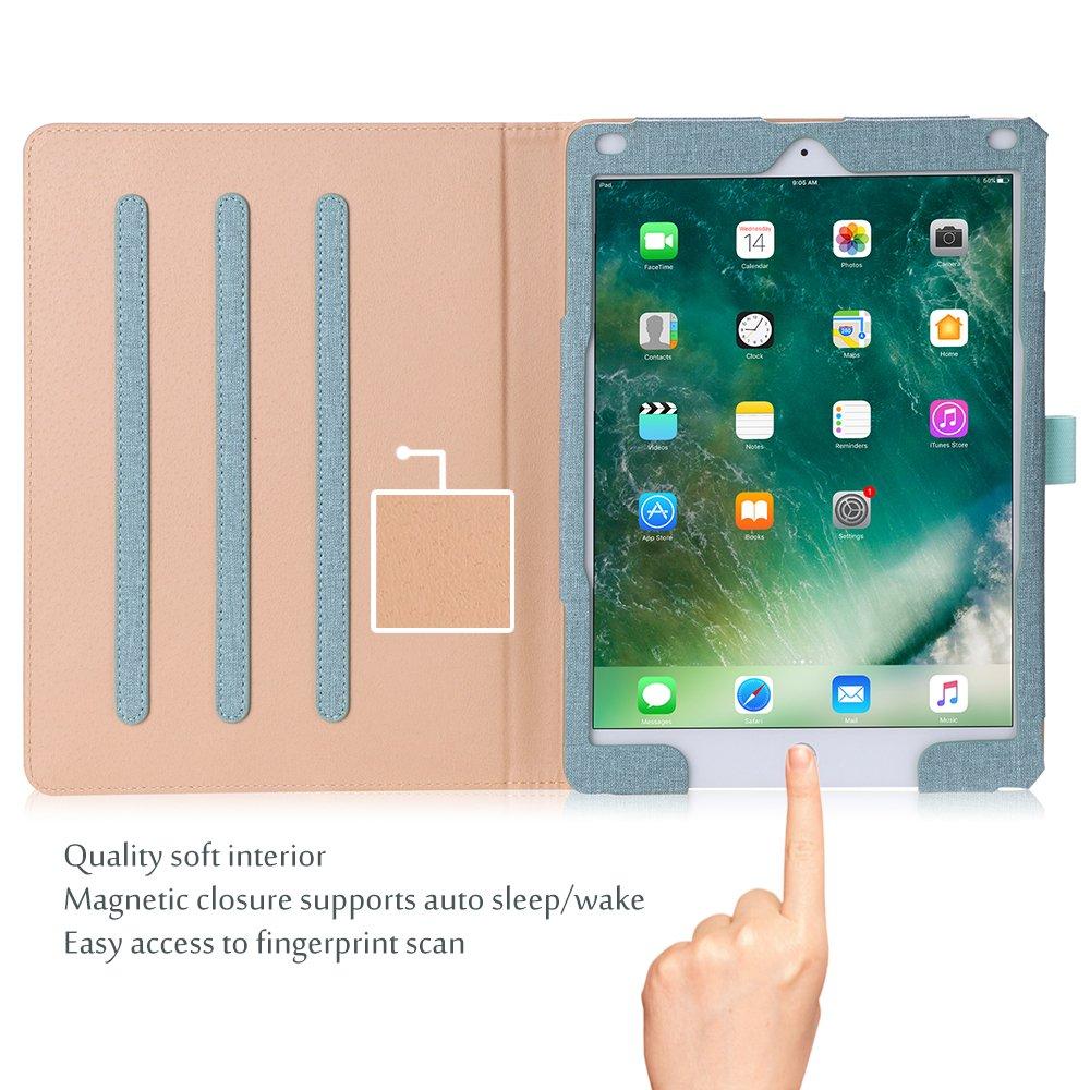 ProCase ProCase for iPad 9.7 Inch iPad 6th/5th Generation Case 2018 2017/iPad Air 2/Air 1 Case, Premium Leather Folio Corner Protection Multi-Angle Viewing Stand Cover with Front Pocket Pen Loop -Teal