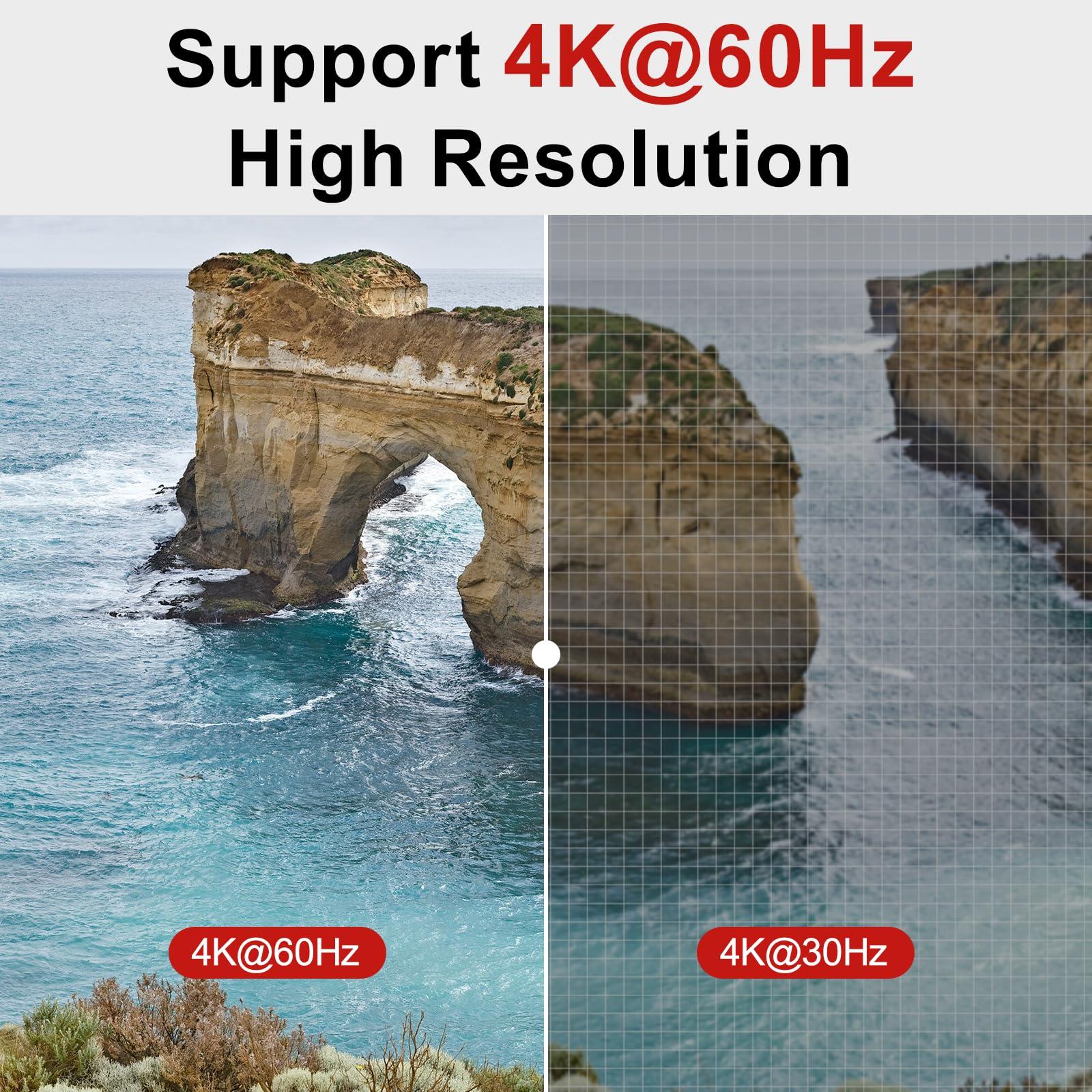 Unitek Unitek KVM Switch 2 Monitors 2 Computers 4K@60Hz HDMI+Displayport Dual Monitor KVM Switches 3 USB Ports for Sharing Keyboard Mouse Hard Drives Mic Headset 2 USB-B Cable DC 5V Adapter Controller