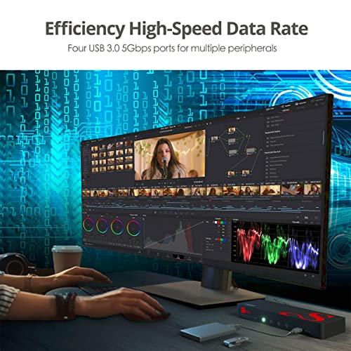 SIIG SIIG 4K DisplayPort 4-Port KVM Switch with Audio and Microphone, DP 1.2 4K60, USB 3.0 x4, USB 2.0 x2, Cables Included, Hotkey Control, TAA Compliant, ESD Protection, Metal housing (CE-DP0G11-S1)