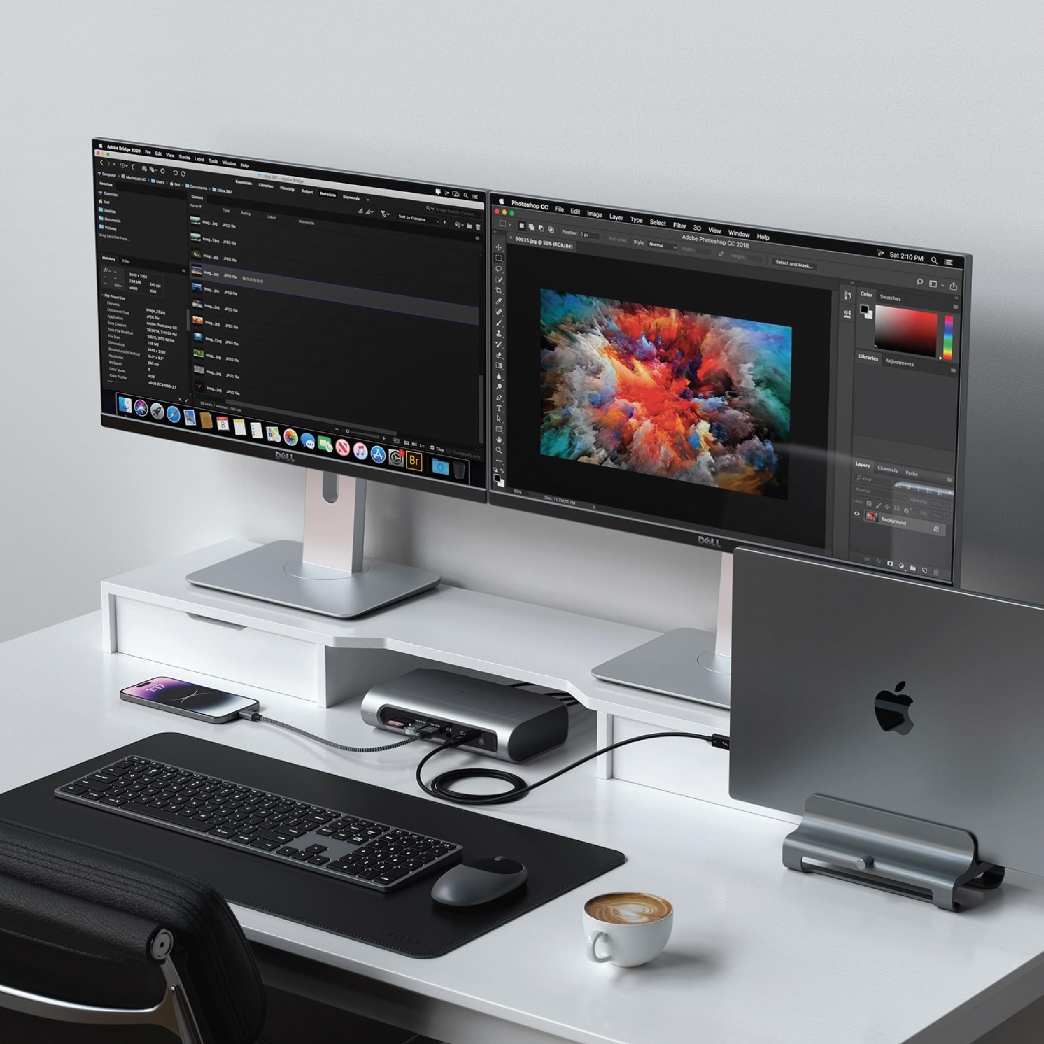 Satechi Satechi Thunderbolt 4 USB C Docking Station Multiport, 16 Ports, 96W PD Charging, up to 4 Screens 4K/60Hz, USB C Data and PD, 6 USB-A Ports, Micro/SD Card Readers, 2.5Gpbs Ethernet, for Mac/Windows