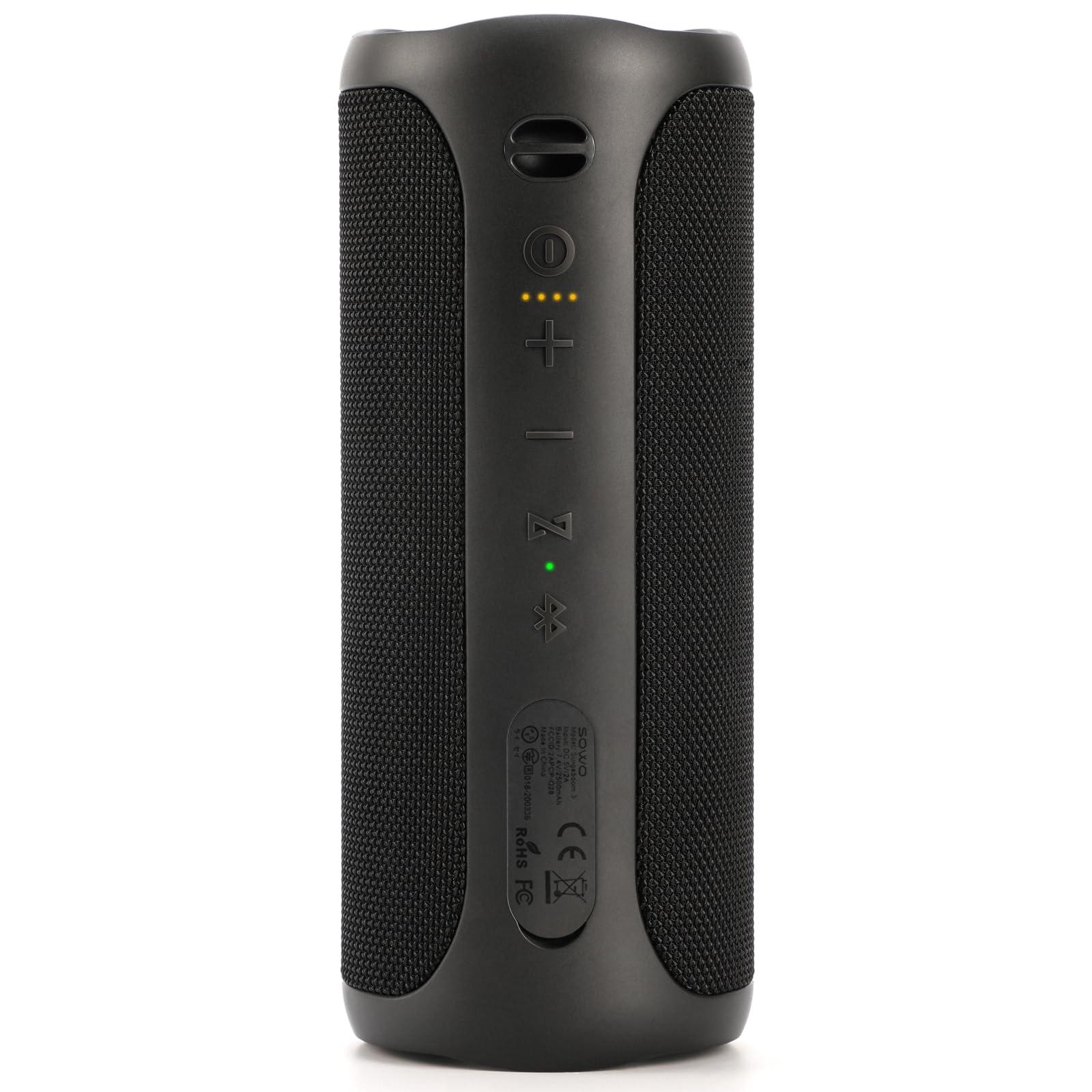 SOWO Wireless Waterproof Bluetooth Speaker - Portable Speaker Loud with Built-in Subwoofer and Tweeter, Extra Bass, Stereo Sound, IP67, Colorful Lights for Party, Outdoor, Camping