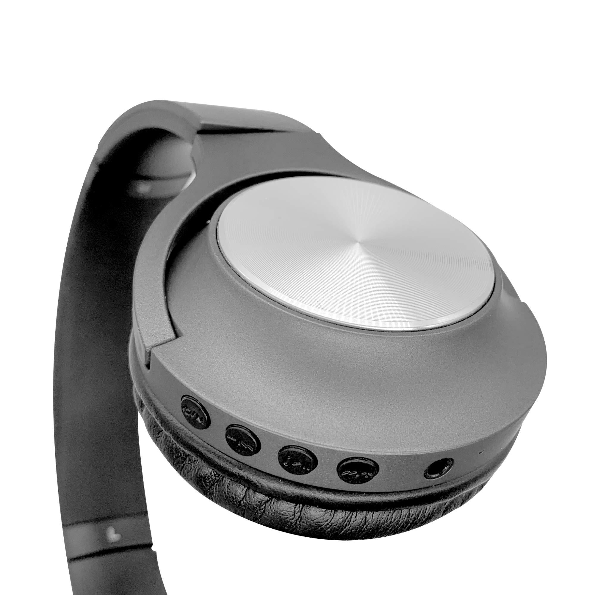 SOUNDBOUND SOUNDBOUND Hands Free Wirless Over The Head Headphones Powerful Wireless Headphones Over Ear, Comfortable Big Cup (Gunmetal)