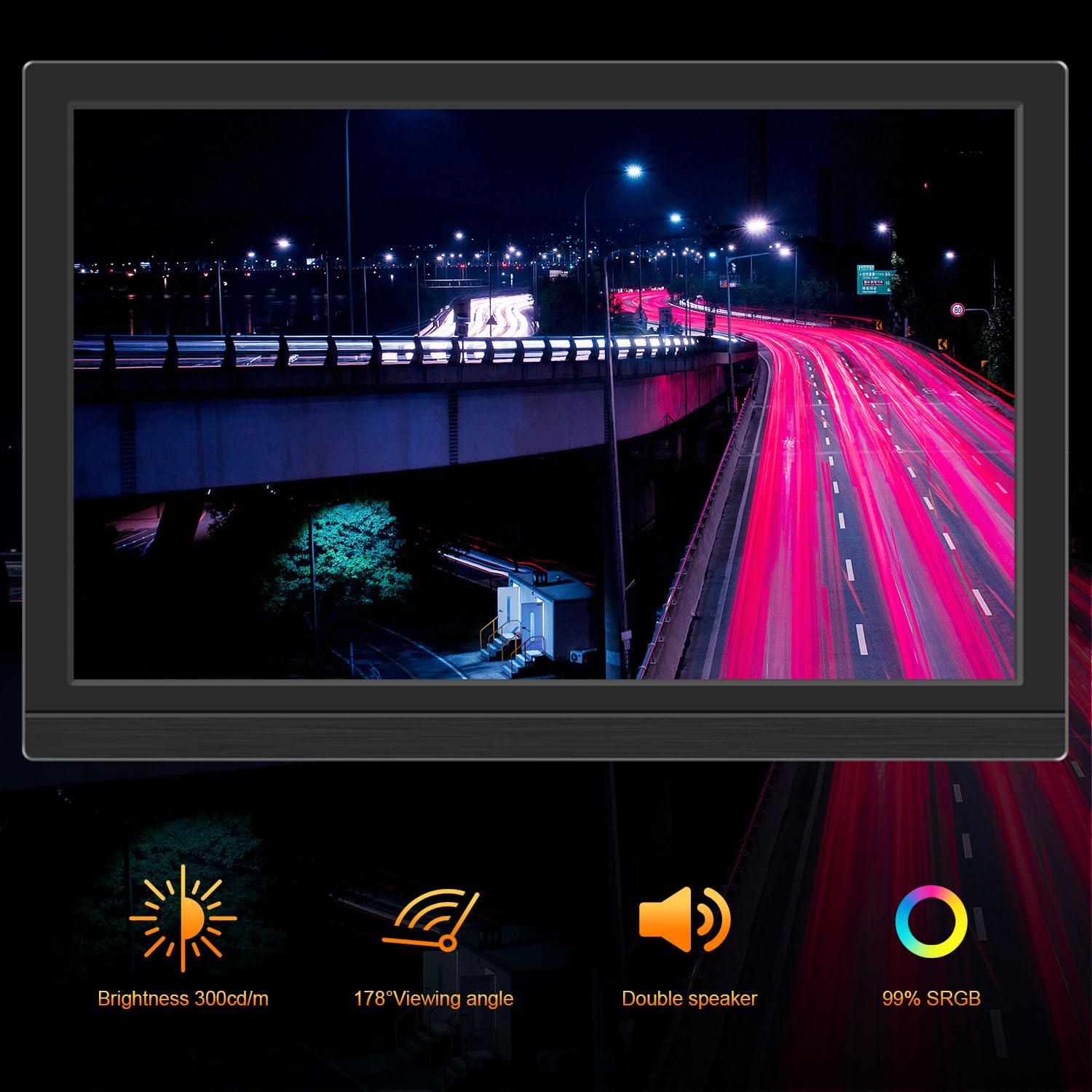 Lrtzcbi Lrtzcbi Portable Monitor 15.6 Inch, 1920x1080P FHD IPS Panel Laptop Monitor with USB C and HDMI Port, Portable Monitor for Laptop/PC/Phone/Switch/Raspberry pi