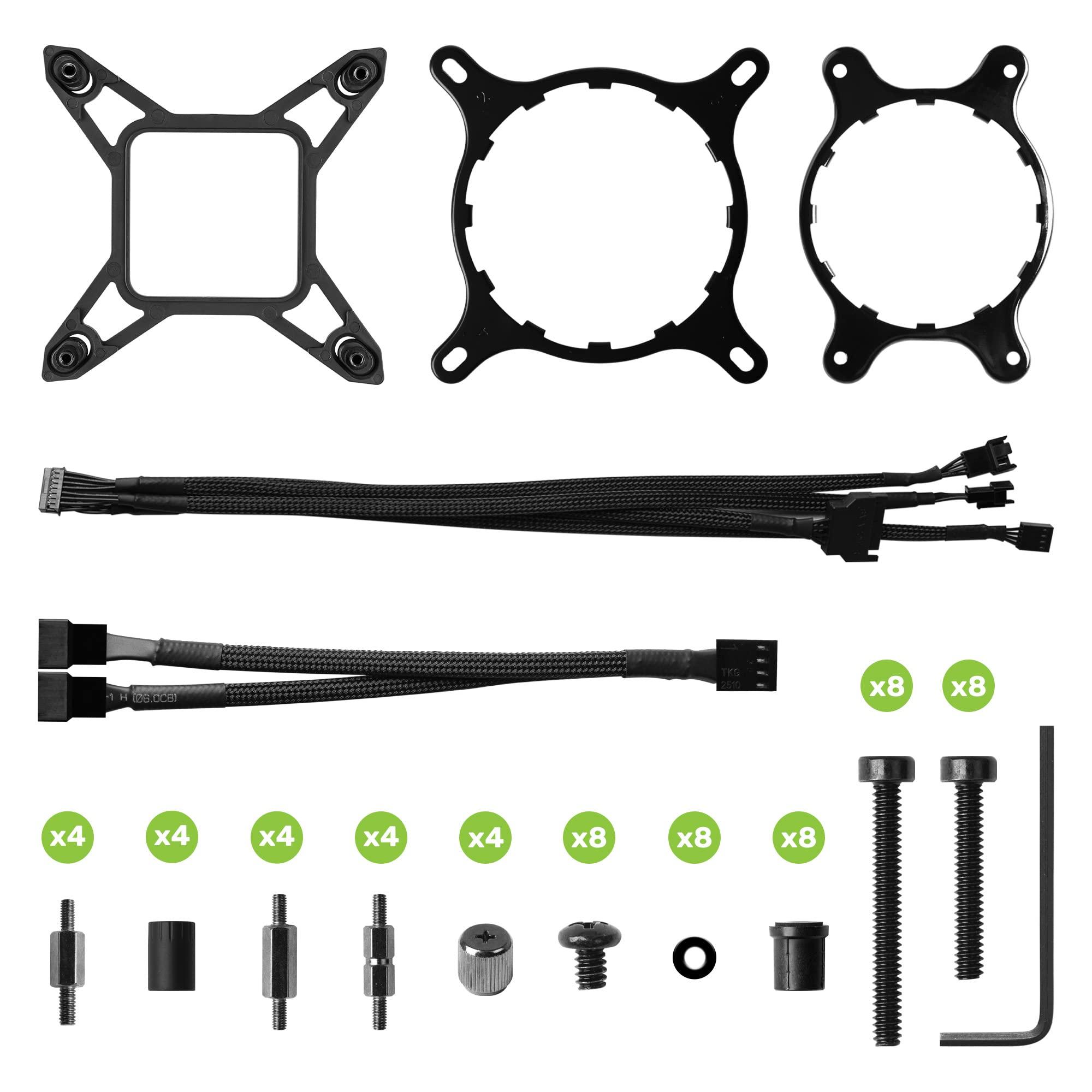 EVGA EVGA CLCx 280mm All-in-One LCD CPU Liquid Cooler, 2X 140mm PWM ARGB Fans, Intel, AMD, 5 YR Warranty, 400-HY-CX28-V1