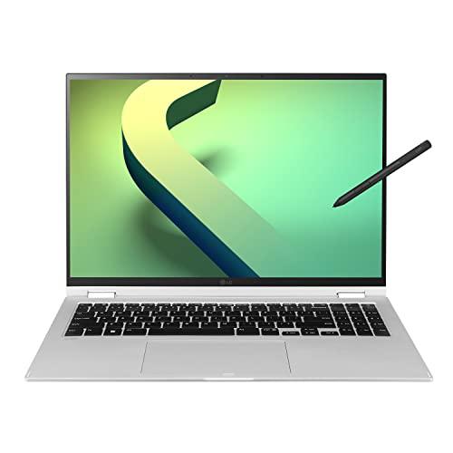 LG LG gram 16T90Q 2-in-1 Tablet Laptop, 16" (1920 x 1200) IPS Display, Intel Evo 12th Gen i7 1260P Processor, 16GB LPDDR5, 2TB NVMe SSD, FHD Webcam, WiFi 6E, Thunderbolt 4, Windows 11, Silver