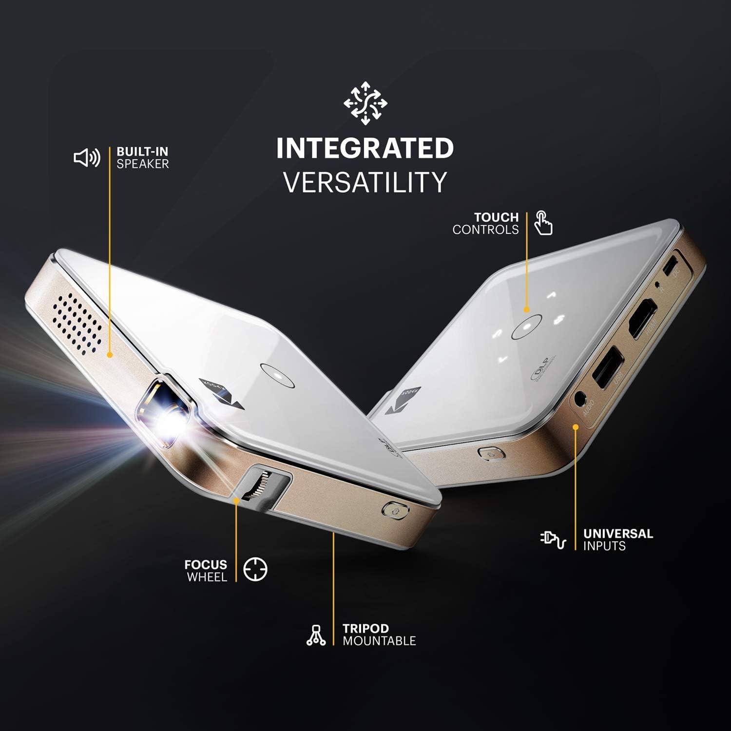 KODAK KODAK Luma 150 Ultra Mini Pocket Pico Projector - Built in Rechargeable Battery & Speaker, 1080P Support Portable Wireless LED DLP Video Travel Projector with Carrying Travel Case & 6FT HDMI Cable