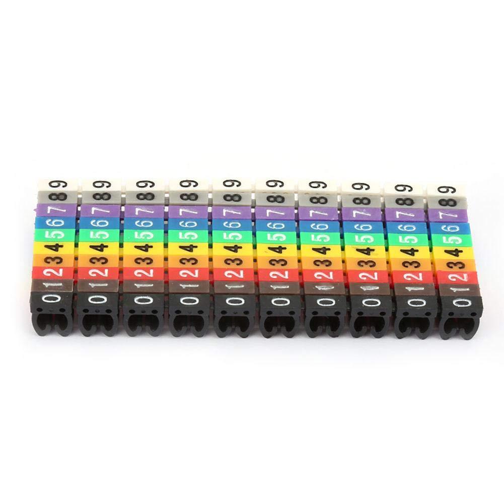 Hyuduo Digital Number Tube Wire Number Label Tube Cable Marker Colorful(100PCS KCM-4MM 4mm), Microcomputer Protection Device
