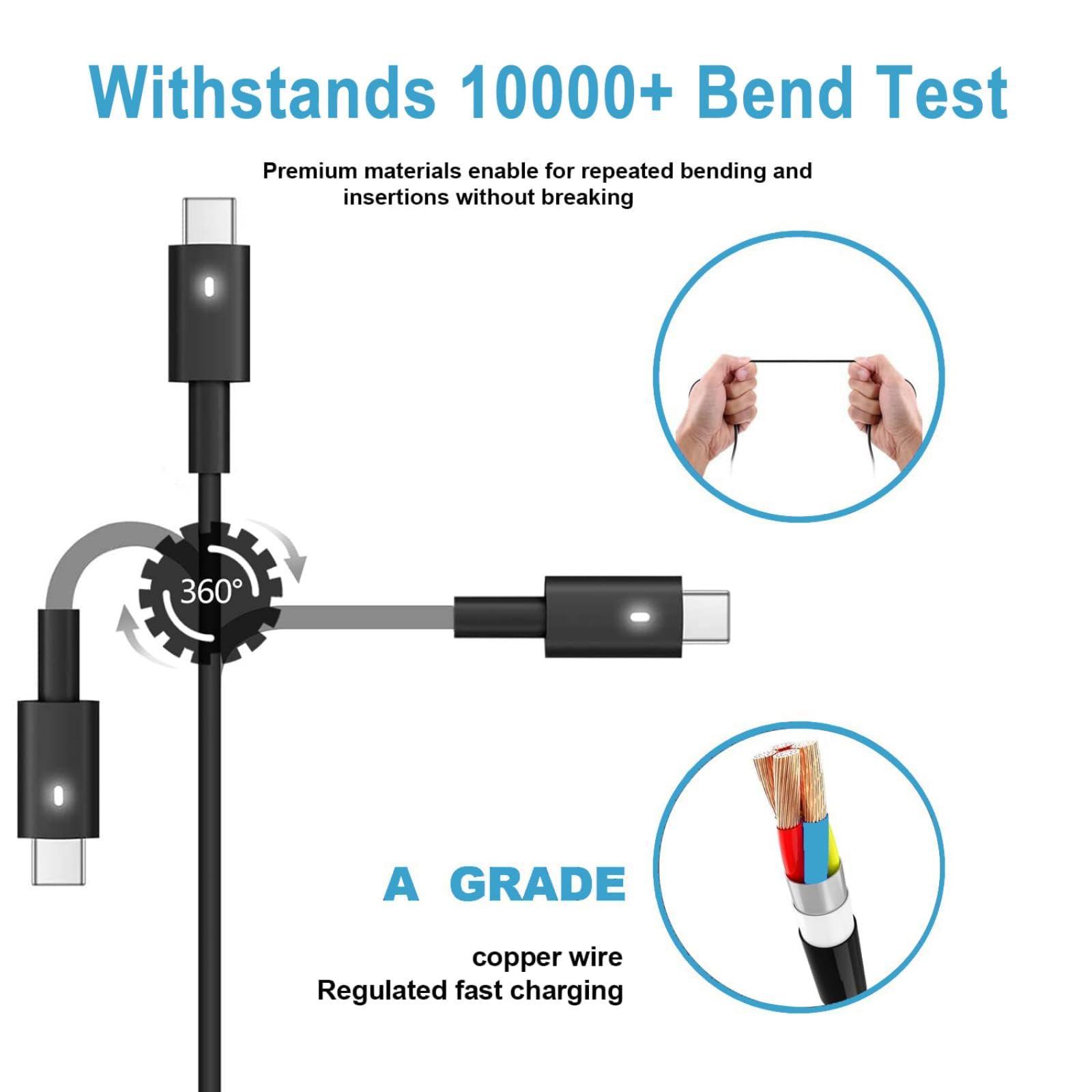 HBONY 65W 45W USB C Laptop Charger for Dell Computer Latitude 5420 7420 5520 5440 5540 7440 5430 7430 5530 5450 5550 3550 7450 3450 7650,Type C AC Adapter Power Cord for XPS 13 Chromebook 3100