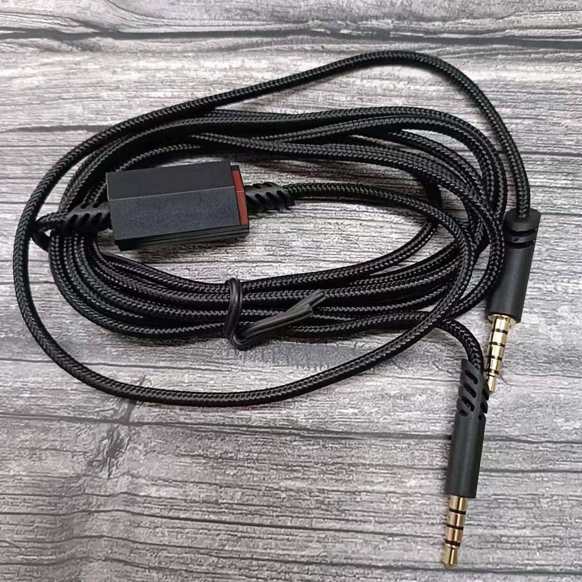 GGZZ Astro A40 TR Gaming Headsets Cable, Replacement Audio Cable Cord 3.5mm Braided Detachable with Inline Mic Mute Switch Compatible with Astro A10 A40 TR Gaming Headsets (200cm/Black)