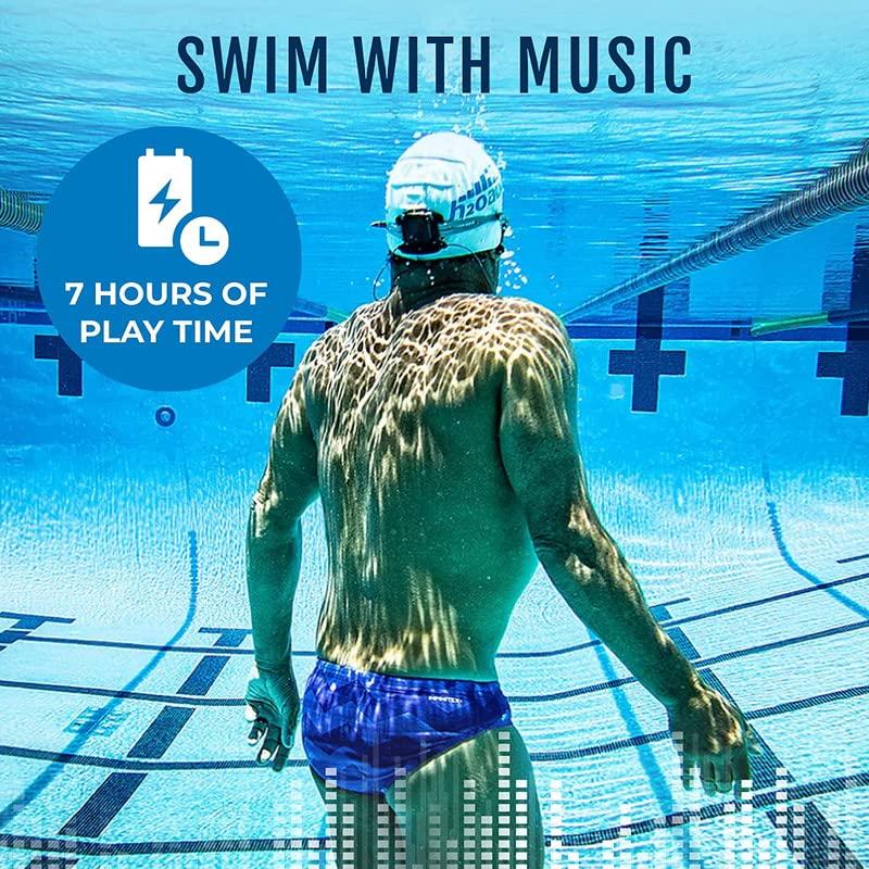 H2O Audio H2O Audio Interval Waterproof Swimming Headphones for Apple Watch  Bluetooth IPX8 Underwater Sports Earbuds with Bass-Amplified Surge S+, 6-Hour Playtime