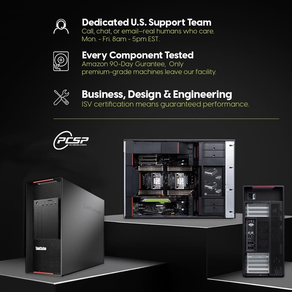 PCSP Mid Level ThinkStation P920 Workstation, 2X Intel Gold 5122 3.6GHz (16-Cores Total), 1TB NVMe M.2 SSD, Quadro P2000 5GB (4X Display Ports), Windows 11 Pro (Renewed) (32GB DDR4)