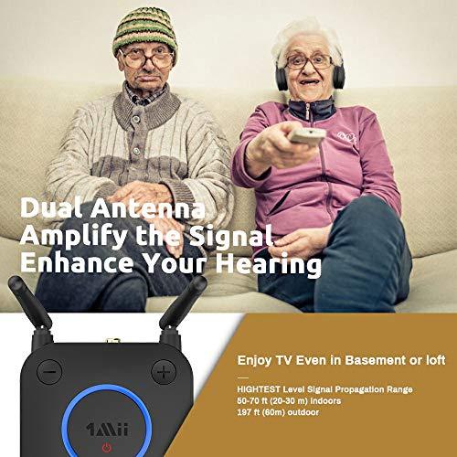 1Mii 1Mii B06TX Bluetooth 5.2 Transmitter for TV to Wireless Headphone/Speaker, Bluetooth Adapter for TV w/Volume Control, AUX/RCA/Optical/Coaxial Audio Inputs, Plug n Play, aptX Low Latency & HD