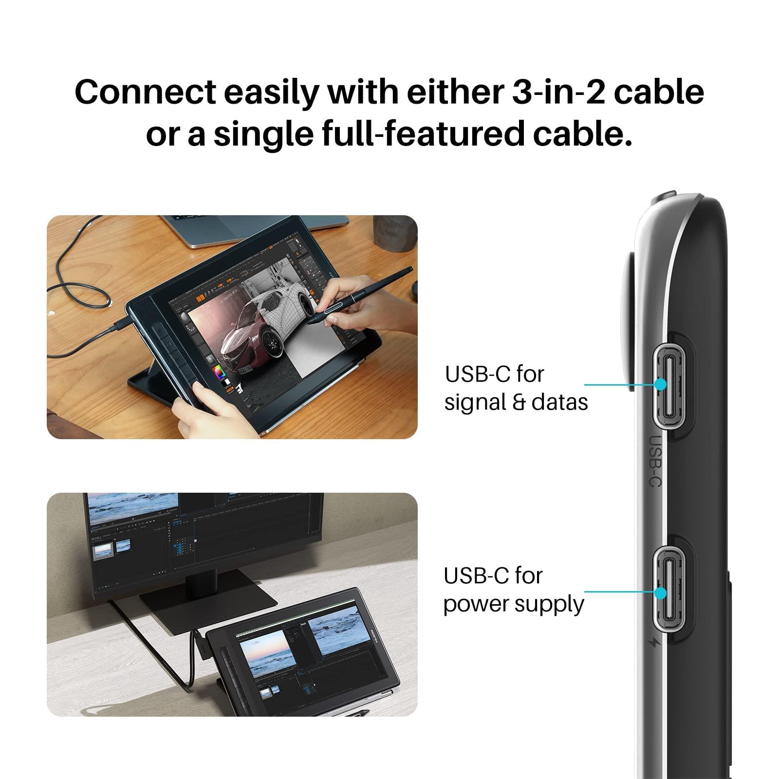 HUION HUION Kamvas Pro 13 2.5K QHD Graphics Monitor Drawing Tablet with Screen and 10 Pack Upgraded Replacement Felt Nibs